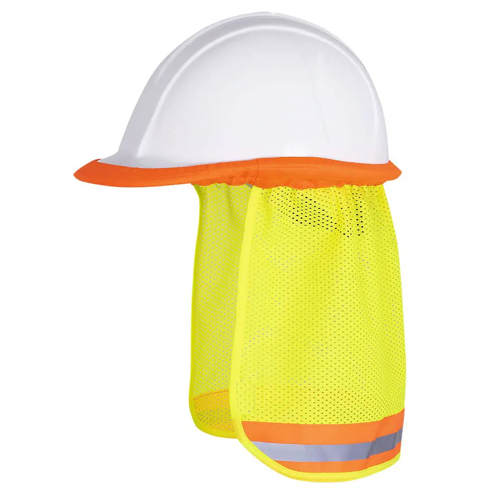 Unisex Hi Vis Reflective Mesh Hard Hat Sun Shield Cooling Mesh Prevents Heat Fatigue