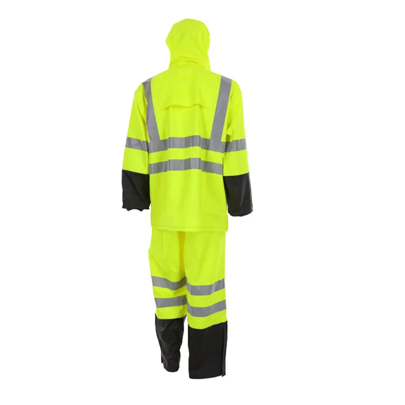 PU Cotton Poly Blend Stretch Fabric Reflective Rain Suit.jpg