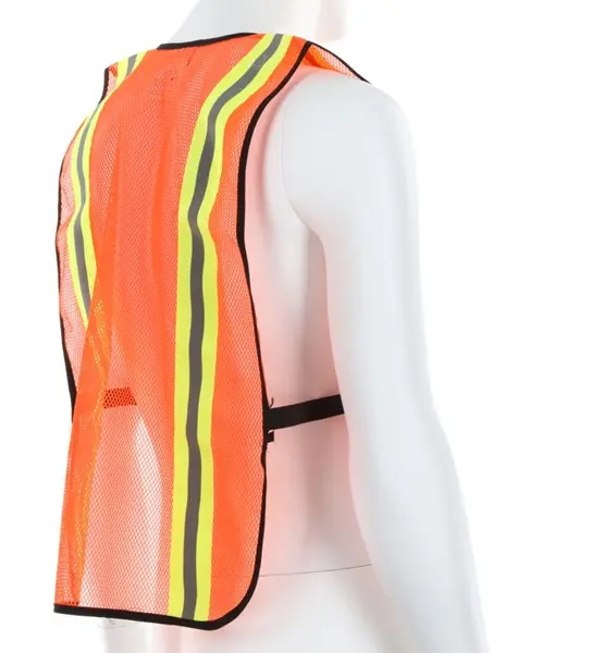 Fluorescent Orange Mesh Safety Vest 2 Inch  Reflective Stripes .png