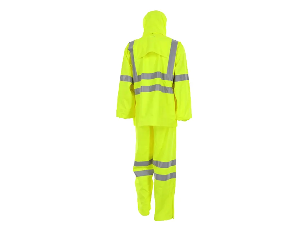 Reflective PU Waterproof Fabric Rain Suit