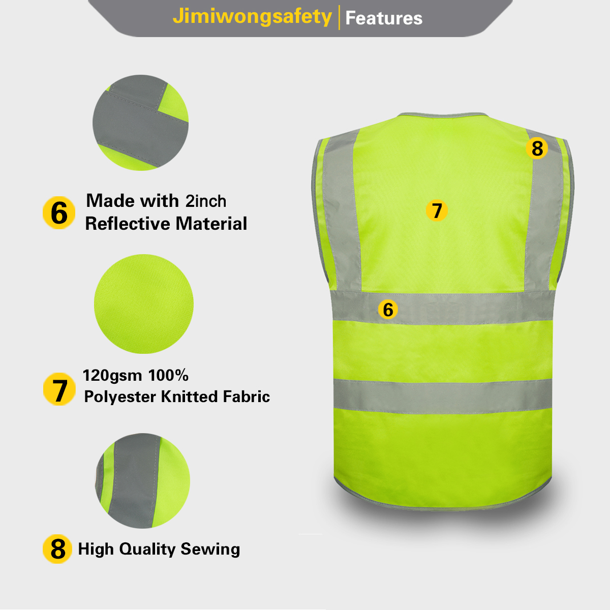 ansi class 2 high visibility reflective safety vest