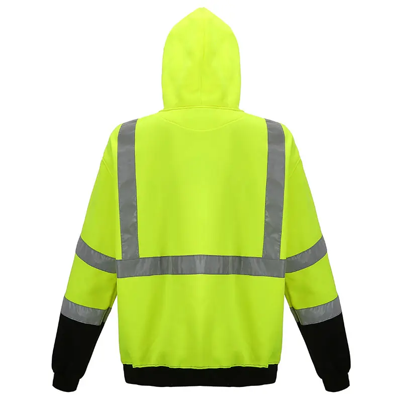 High Visibility Class 3 Reflective Zippered Safety Sweatshirt