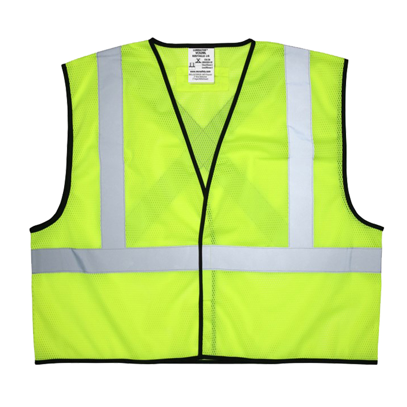 Hi Vis Reflective Lime Safety Vest with X pattern back