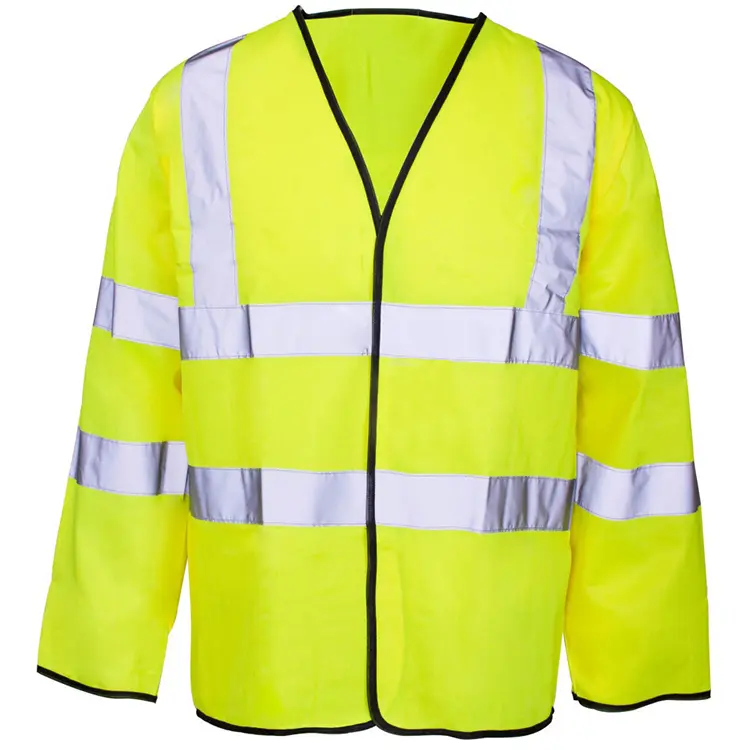 Hi Viz Long Sleeve Reflective Safety Vest EN ISO 20471 Class 2