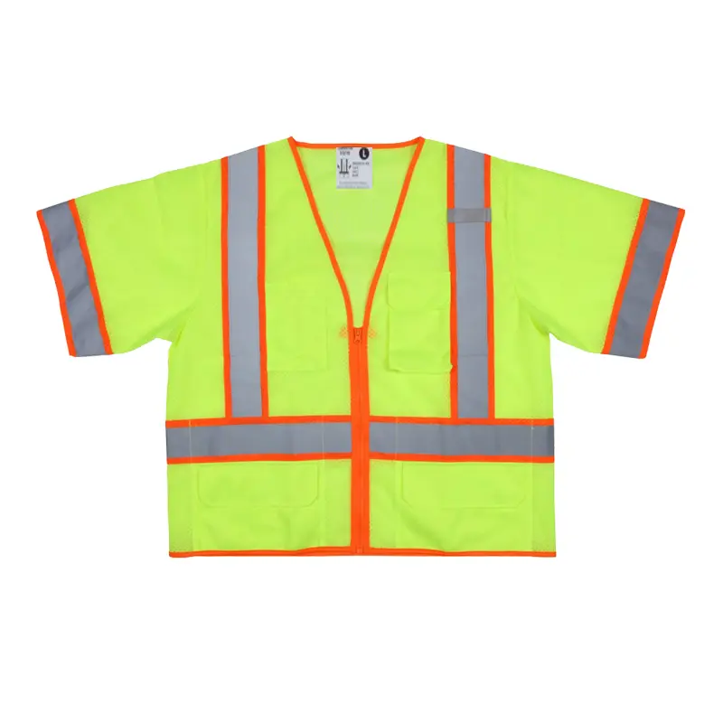 Hi-Vis Reflective Lime Mesh Safety Vest ANSI/ISEA 107 2020 Type R Class 3