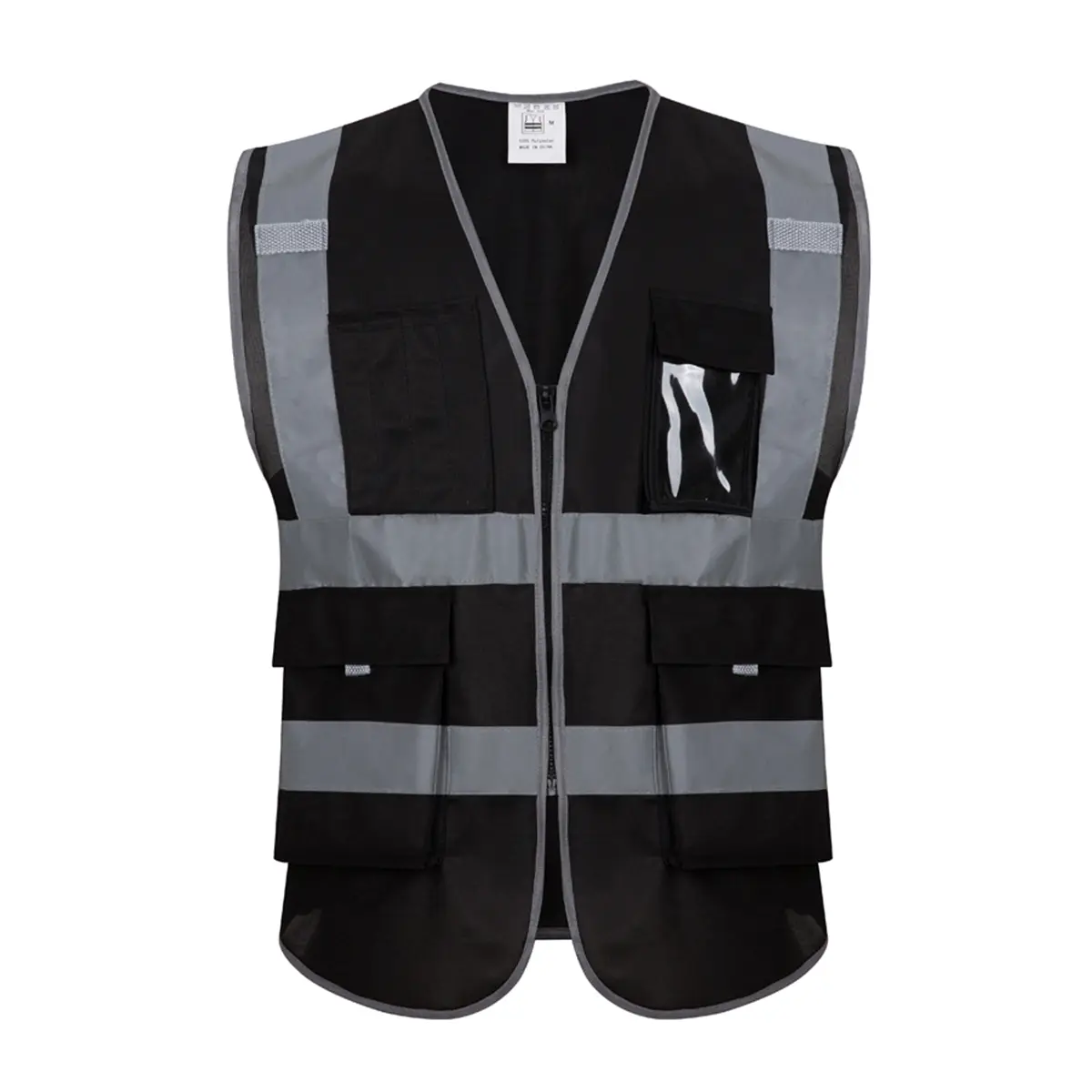 Multi-Pockets Hi Vis Reflective Safety Vests for Women Men High Visibility Vest with Zipper Front  (2).jpg