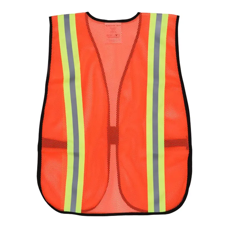 Orange Mesh Safety Vest 2 Inch Orange Silver Reflective Stripes.jpg