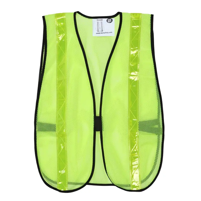 Florescent Lime Mesh Safety Vest Light Weight Polyester Mesh Fabric