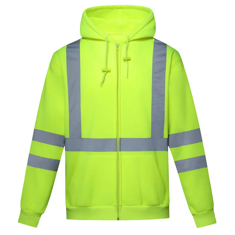 Hi Vis Reflective  Class  3 100% Poly Thermal-Lined Hooded Sweatshirt