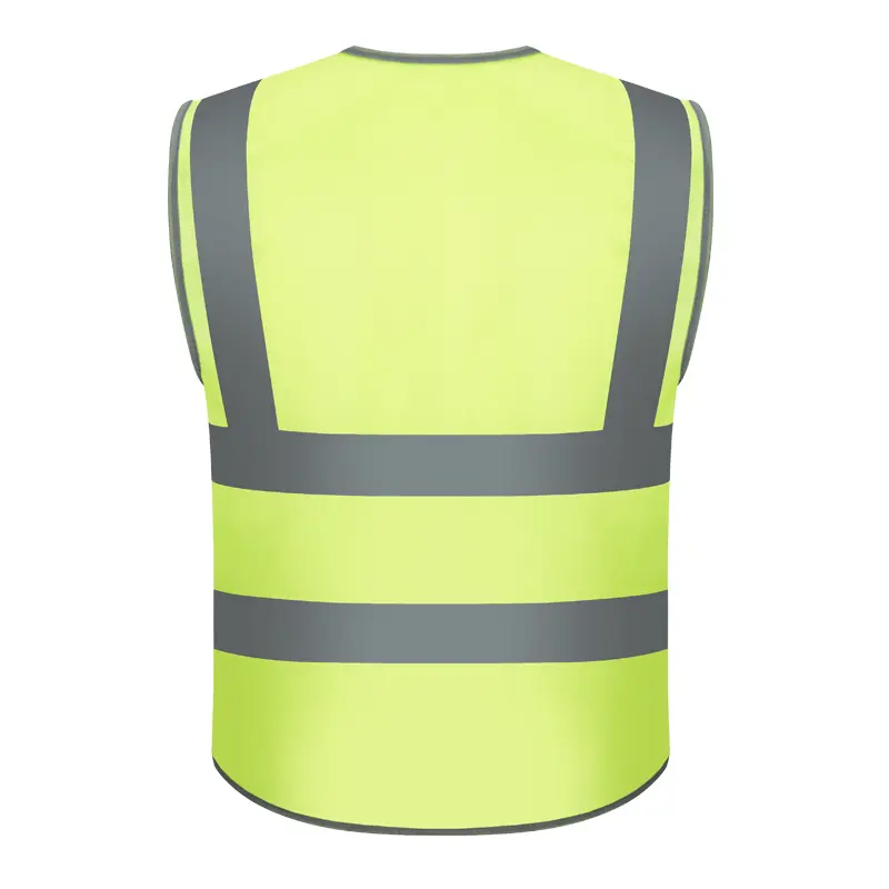 Unisex High Visibility Zipper Reflective Stripes Safety Vest Jacket.jpg