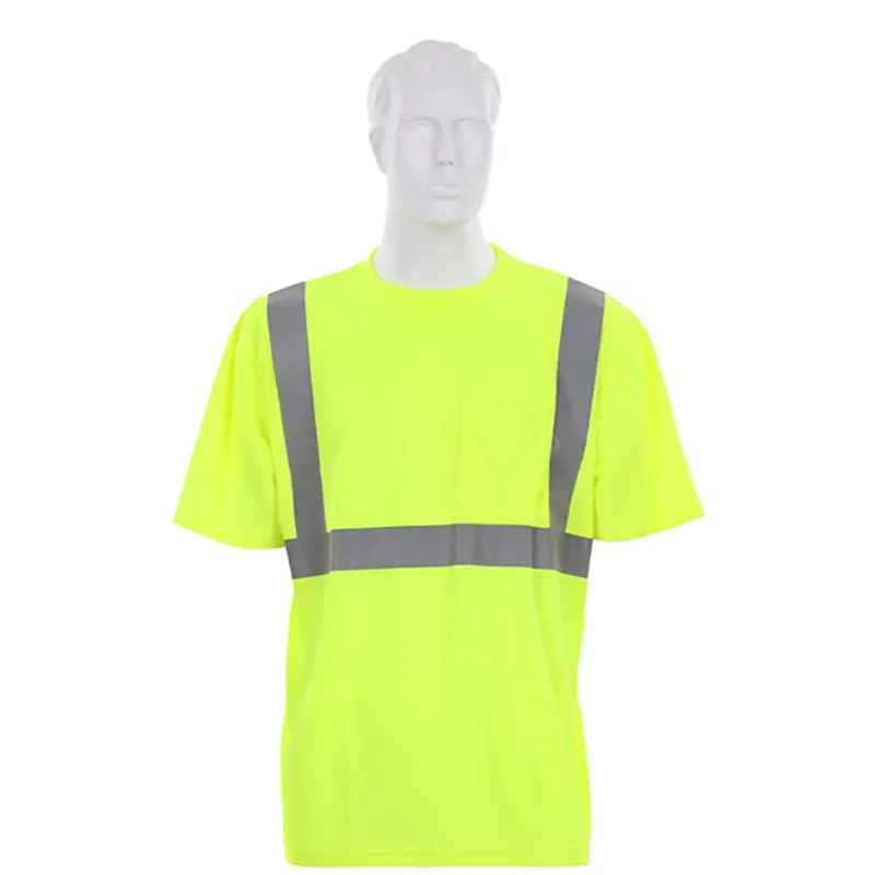Men's Safety Comfort Hi Vis Pocket Shirt Reflective Apparel ANSI Class 2