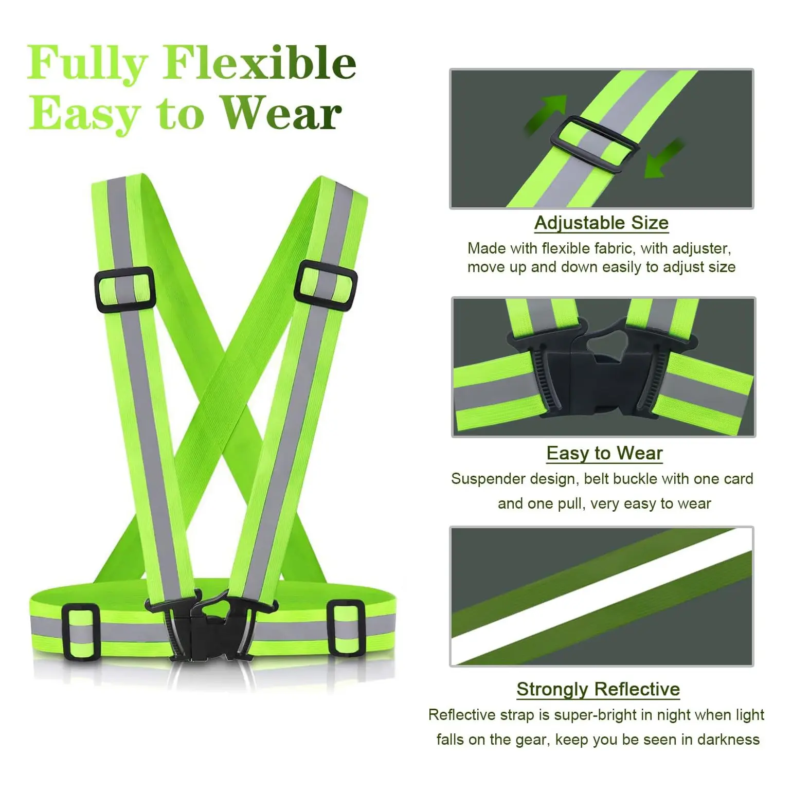 High Visibility Adjustable Reflective Running Gear Running