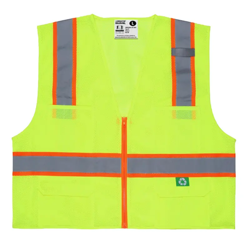 Environmentally Friendly Hi-Vis Reflective Recycled Safety Vest