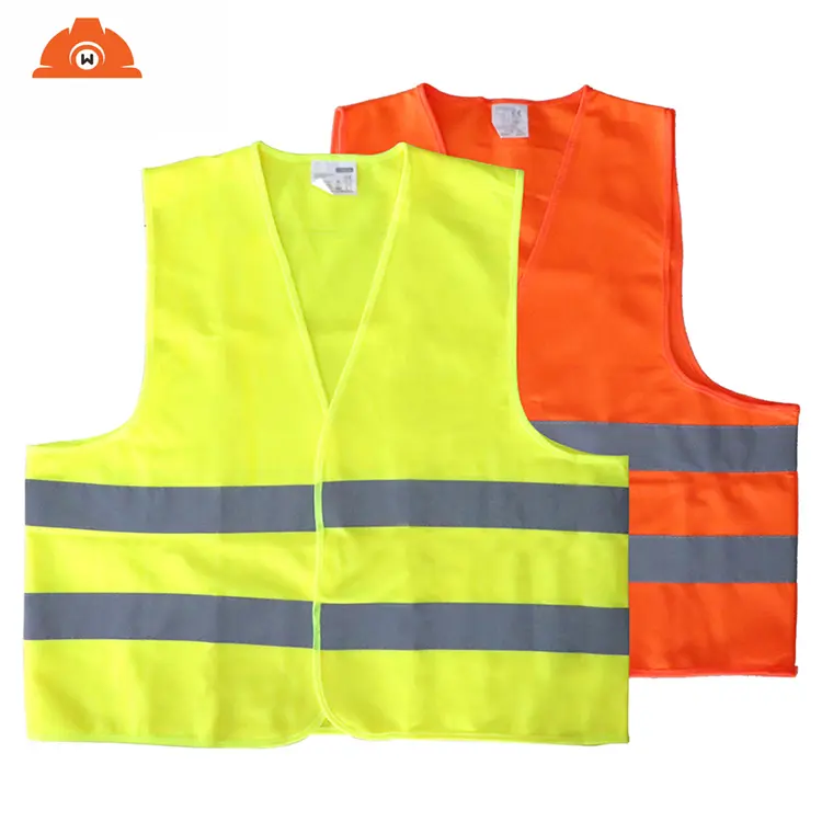 EN ISO 20471 Class 2 Orange Yellow High Visibility Safety Vest with Reflective Tapes