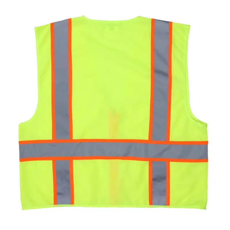 Reflective Lime Safety Vest with 3-Inch Lime Silver Stripes Zipper Front Closure .jpg