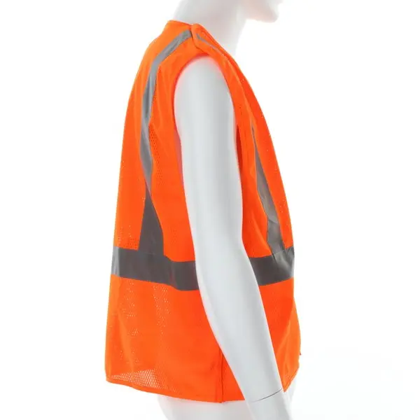 Hi-Vis Reflective Orange Safety Vest Mesh Fabric with 2 Inch Silver Stripaes.jpg